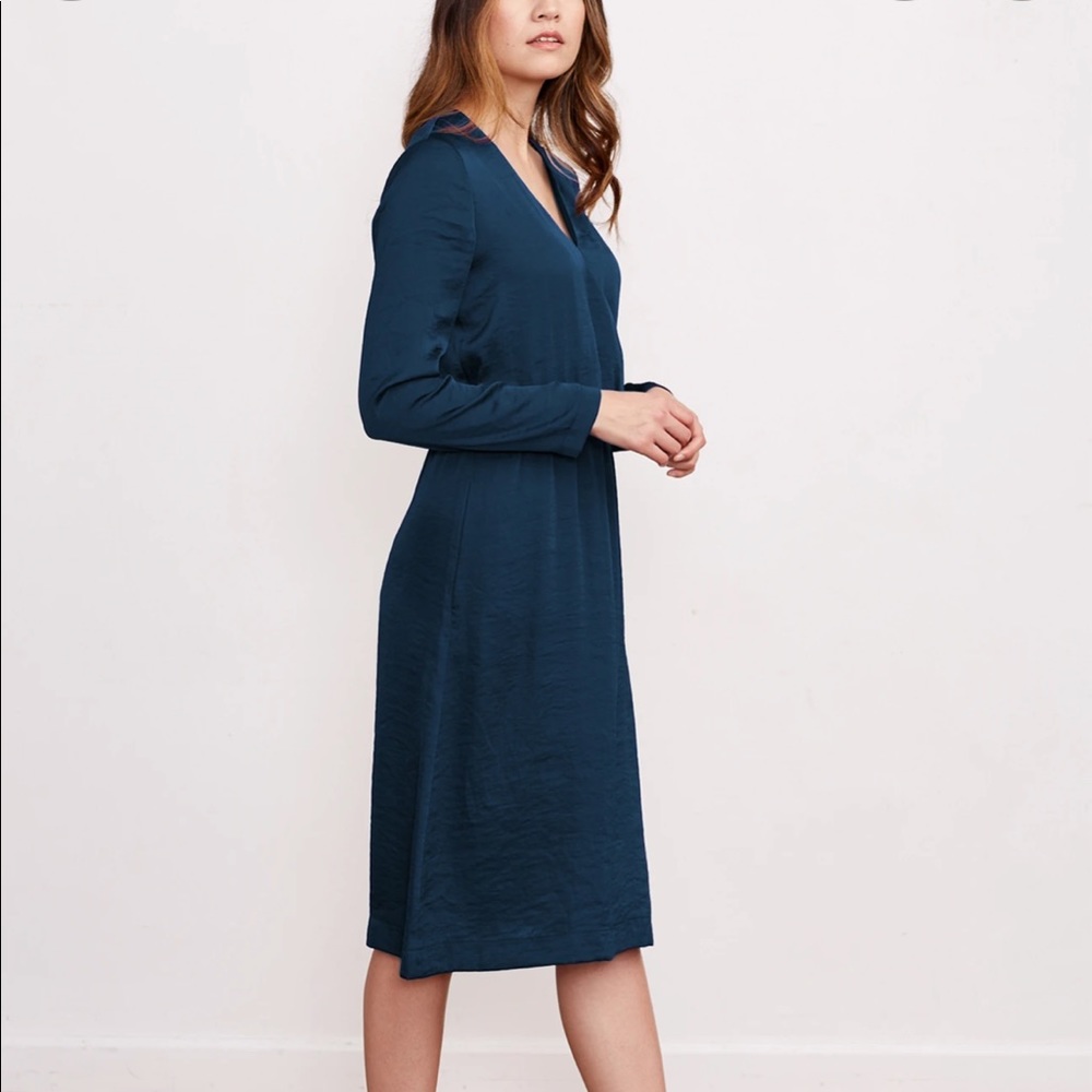 BRASS Satin Crossover Dress - Pacific XS